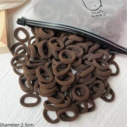 50pcs Black Elastic Hair Band Leagues Ties Colets Scrunchies Springs Gum Accessory For Girl Women No Damage Pigtails Holder Set
