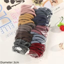 50pcs Black Elastic Hair Band Leagues Ties Colets Scrunchies Springs Gum Accessory For Girl Women No Damage Pigtails Holder Set