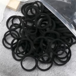 50pcs Black Elastic Hair Band Leagues Ties Colets Scrunchies Springs Gum Accessory For Girl Women No Damage Pigtails Holder Set