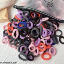50pcs Black Elastic Hair Band Leagues Ties Colets Scrunchies Springs Gum Accessory For Girl Women No Damage Pigtails Holder Set