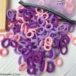 50pcs Black Elastic Hair Band Leagues Ties Colets Scrunchies Springs Gum Accessory For Girl Women No Damage Pigtails Holder Set