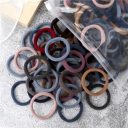 50pcs Black Elastic Hair Band Leagues Ties Colets Scrunchies Springs Gum Accessory For Girl Women No Damage Pigtails Holder Set
