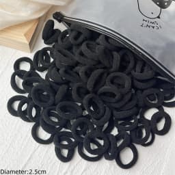 50pcs Black Elastic Hair Band Leagues Ties Colets Scrunchies Springs Gum Accessory For Girl Women No Damage Pigtails Holder Set