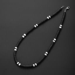 Collar Hombre Bohemia White Black Soft Polymer Beads Necklace Men Collier Homme Male Necklace for Men Women Collana Uomo