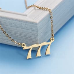 Statement Angel Number 7 Gold Pendent Chain Necklace Choker For Women Summer Stainless Steel Girl Necklace Fashion Jewelry