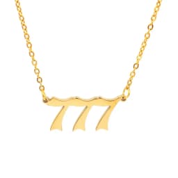 Statement Angel Number 7 Gold Pendent Chain Necklace Choker For Women Summer Stainless Steel Girl Necklace Fashion Jewelry