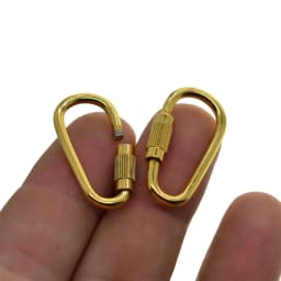 10 Assorted Colors Tiny Small Steel Pearl Screw Locking Carabiner Keychains Clasp Safety Hook Keychain Keyring EDC FOB Gear DIY