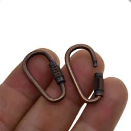 10 Assorted Colors Tiny Small Steel Pearl Screw Locking Carabiner Keychains Clasp Safety Hook Keychain Keyring EDC FOB Gear DIY