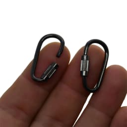 10 Assorted Colors Tiny Small Steel Pearl Screw Locking Carabiner Keychains Clasp Safety Hook Keychain Keyring EDC FOB Gear DIY