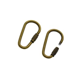 10 Assorted Colors Tiny Small Steel Pearl Screw Locking Carabiner Keychains Clasp Safety Hook Keychain Keyring EDC FOB Gear DIY