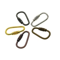 10 Assorted Colors Tiny Small Steel Pearl Screw Locking Carabiner Keychains Clasp Safety Hook Keychain Keyring EDC FOB Gear DIY
