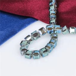 4/6/8/10mm Crystal Glass Square Beads Spacer For Women Jewelry Making DIY Accessories Wholesale Crafts Cube Bead Necklace