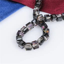 4/6/8/10mm Crystal Glass Square Beads Spacer For Women Jewelry Making DIY Accessories Wholesale Crafts Cube Bead Necklace