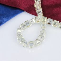4/6/8/10mm Crystal Glass Square Beads Spacer For Women Jewelry Making DIY Accessories Wholesale Crafts Cube Bead Necklace