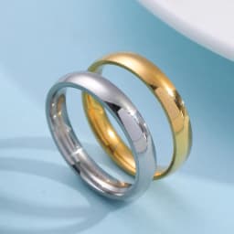 Classic 4mm Curved Stainless Steel Couple Ring Charm Men Women Titanium Steel Rings Best Party Gift Jewelry