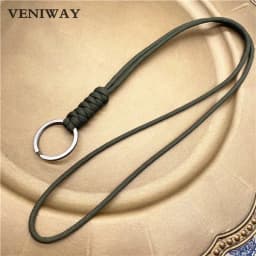 New Outdoor Rock Climbing Paracord Keychain Lanyard Snake Knot Split Ring ID Holder Mulyiple Use Long Lanyard For EDC Knife Key