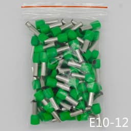 E10-12 Tube Insulating Insulated Terminals 10MM2 Cable Wire Connector 100PCS/Pack Insulating Crimp Terminal Connector E-