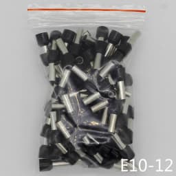 E10-12 Tube Insulating Insulated Terminals 10MM2 Cable Wire Connector 100PCS/Pack Insulating Crimp Terminal Connector E-
