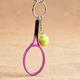 Cute Sport Mini Tennis Racket Pendant Keychain Keyring Key Chain Ring Finder Holer Accessories Gifts for Teenager Fan #1-17162