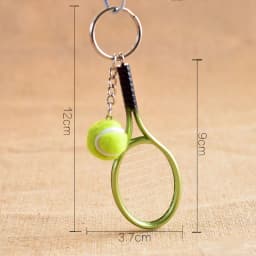 Cute Sport Mini Tennis Racket Pendant Keychain Keyring Key Chain Ring Finder Holer Accessories Gifts for Teenager Fan #1-17162