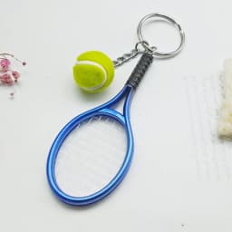 Cute Sport Mini Tennis Racket Pendant Keychain Keyring Key Chain Ring Finder Holer Accessories Gifts for Teenager Fan #1-17162