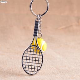 Tennis Racket Keychain - Cute Sport Mini Keychain 6 Color Pendant Car Keyring Sports Key Chain Love Sports Gifts
