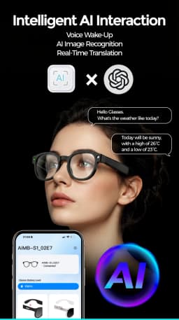 New AI Smart Glasses 8MP HD Camera 4K Shooting Real-Time Translation Conversation Recording Music Play Smart Eyewear