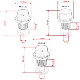 VR - M12x1.5 M12x1.25 M14x1.5 Magnetic Oil Drain Plug &Oil Drain Sump Nut (A lot of colors available) ODP12125/1215/1415