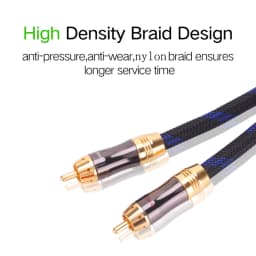 HIFI Subwoofer Y Cable (OD 8.0mm) RCA 1 Male to 2 Male Audio cable