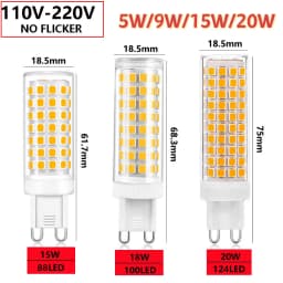 G9 LED Lamp 9W 12W 15W 20W 25W AC110V 220V SMD 2835 Cold/Warm/Natural Light Halogen Replacement LED Bulb