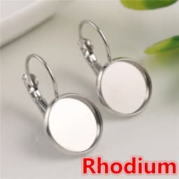 8-20mm 10pcs Classic Colors Plated French Lever Back Earrings Base,Fit 8-20mm Glass cabochons Earring Blank Supplies for Jewelry