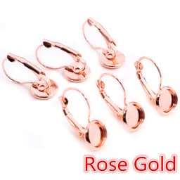 8-20mm 10pcs Classic Colors Plated French Lever Back Earrings Base,Fit 8-20mm Glass cabochons Earring Blank Supplies for Jewelry