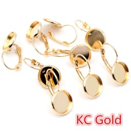 8-20mm 10pcs Classic Colors Plated French Lever Back Earrings Base,Fit 8-20mm Glass cabochons Earring Blank Supplies for Jewelry