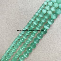 18 Styles White Cat Eye Glass Round Loose Beads 4 6 8 10 12mm 7.5" or 15" Pick Length and Size For Jewelry Making DIY