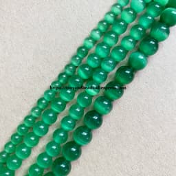 18 Styles White Cat Eye Glass Round Loose Beads 4 6 8 10 12mm 7.5" or 15" Pick Length and Size For Jewelry Making DIY