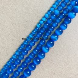 18 Styles White Cat Eye Glass Round Loose Beads 4 6 8 10 12mm 7.5" or 15" Pick Length and Size For Jewelry Making DIY