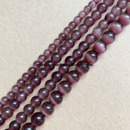 18 Styles White Cat Eye Glass Round Loose Beads 4 6 8 10 12mm 7.5" or 15" Pick Length and Size For Jewelry Making DIY