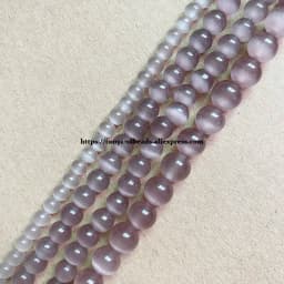 18 Styles White Cat Eye Glass Round Loose Beads 4 6 8 10 12mm 7.5" or 15" Pick Length and Size For Jewelry Making DIY