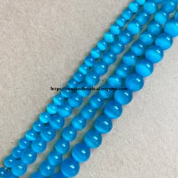 18 Styles White Cat Eye Glass Round Loose Beads 4 6 8 10 12mm 7.5" or 15" Pick Length and Size For Jewelry Making DIY