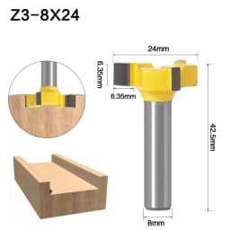 1pc 6mm 8mm 12mm Shank 4 Edge T Type Slotting Cutter Woodworking Tool Router Bits For Wood Industrial Grade Milling Cutter