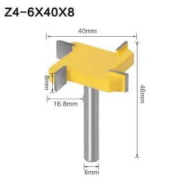 1pc 6mm 8mm 12mm Shank 4 Edge T Type Slotting Cutter Woodworking Tool Router Bits For Wood Industrial Grade Milling Cutter