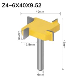 1pc 6mm 8mm 12mm Shank 4 Edge T Type Slotting Cutter Woodworking Tool Router Bits For Wood Industrial Grade Milling Cutter