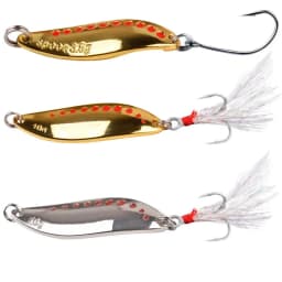 1Pcs Metal Spinner Spoon Fishing Lures 2.5g-30g Gold Silver Artificial Bait With Feather Treble Hook Trout Pike Bass Tackle