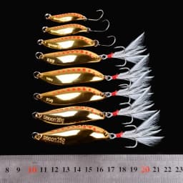 1Pcs Metal Spinner Spoon Fishing Lures 2.5g-30g Gold Silver Artificial Bait With Feather Treble Hook Trout Pike Bass Tackle