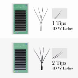 GLAMLASH 4D5D W Shaped Eyelash Extension Premade Volume Fans W Style Lashes Faux Mink Soft Easy Faning Natural Lashes