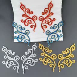 1 Pair Iron On Appliques Gold Embroidery Patches Flower For Cosplay Costume Trims 17*9CM