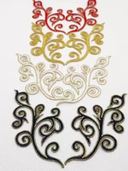 1 Pair Iron On Appliques Gold Embroidery Patches Flower For Cosplay Costume Trims 17*9CM