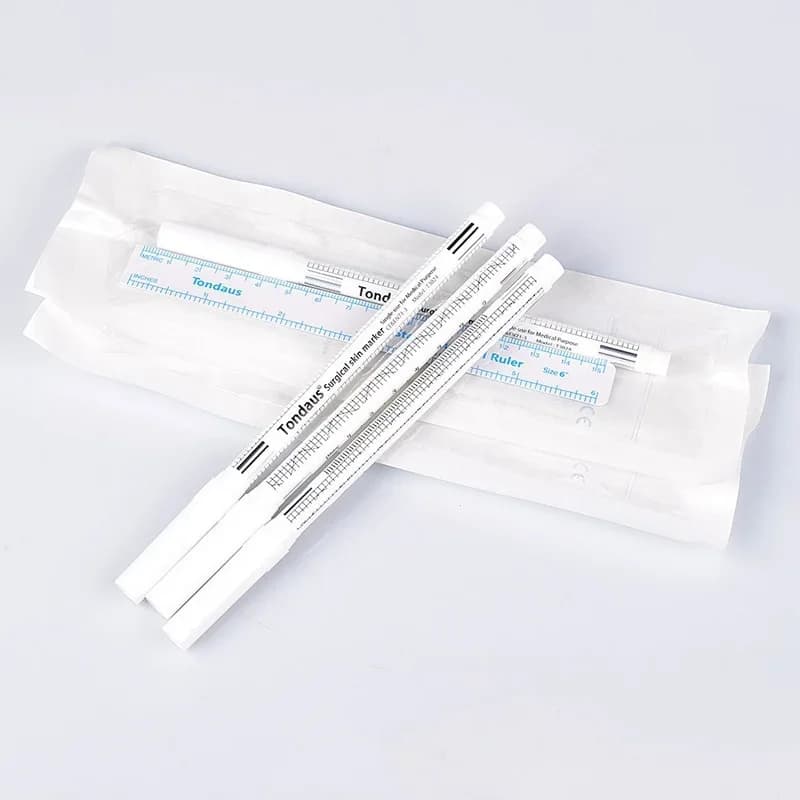 White Surgical Eyebrow Tattoo Skin Marker Pen Tool Accessories With Measuring Ruler Microblading Positioning