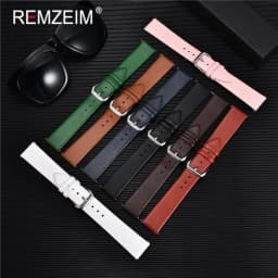 Ultra-thin Genuine Leather Watchband Watch Belt Strap Wristwatches Band 8mm 10mm 12mm 14mm 16mm 18mm 20mm 22mm Red White Black