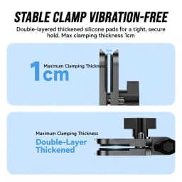 Ronkoen TZ-25 Motorcycle Windshield Clamp Mount Aluminum Alloy For Insta360 X4 Ace Pro 2 / DJI Action 5 Pro Action Camera